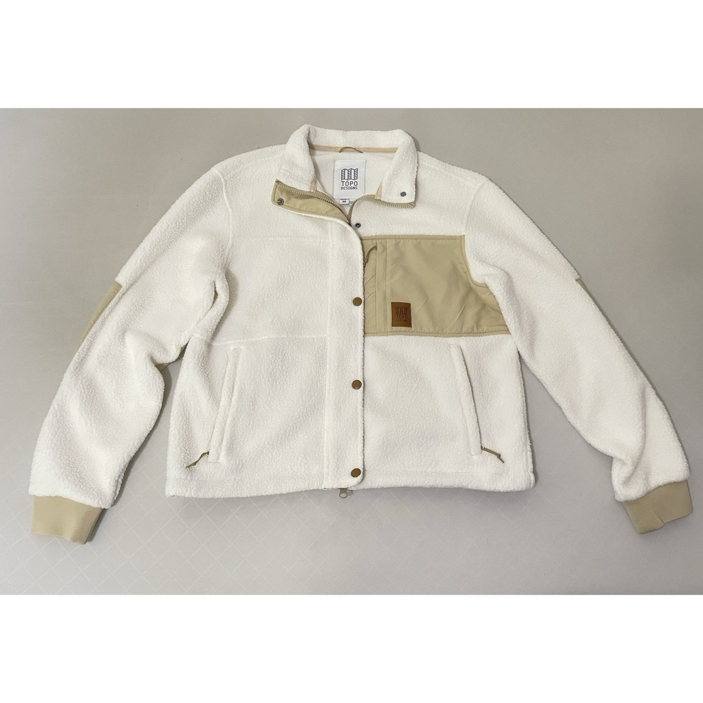 Topo Designs Women's Summit Rise Full Zip Jacket Natural Sand M